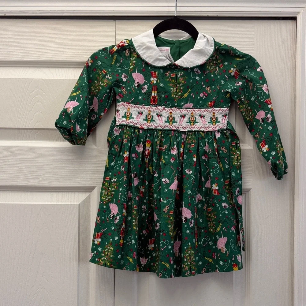Green Holiday Kids Dress